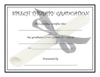 Preview of SPEECH THERAPY DIPLOMAS/GRADUATION CERTIFICATES