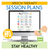 SPEECH THERAPY- Stay Healthy Themed Session Plans + BOOM CARDS!