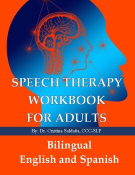 Preview of SPEECH THERAPY WORKBOOK FOR ADULTS: Bilingual English & Spanish- TPT Version