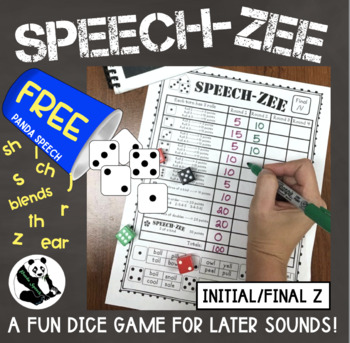 Preview of SPEECH-ZEE An Articulation Dice Game FREEBIE (game companion)