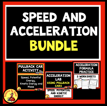 Preview of SPEED AND ACCELERATION LAB BUNDLE Using Pullback Cars Potential Energy, Mass