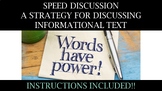 SPEED DISCUSSION--A strategy for discussing informational text!