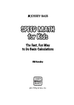 Preview of SPEED MATH FOR KIDS