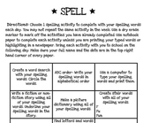 SPELL- Spelling Homework Chart in English and Spanish