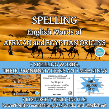 Preview of SPELLING English Words of AFRICAN and EGYPTIAN ORIGINS