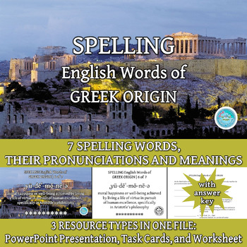 Preview of SPELLING English Words of GREEK ORIGIN