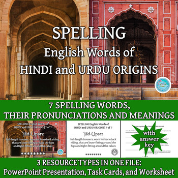 Preview of SPELLING English Words of HINDI and URDU ORIGINS