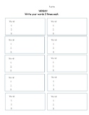 SPELLING PACKET- ALL grades! STUDENTS FILL IN- USE FOR DAI