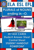 SPELLING - Plural Nouns ending in -o - TASK CARDS