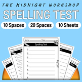 SPELLING TEST PAPER FREEBIE • 10 Word space, 20 Word space