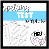 SPELLING TEST TEMPLATE