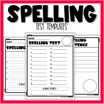 Preview of SPELLING TEST TEMPLATE - 8, 10, 12, 16, 20, 25 + 30 WORDS | BACK TO SCHOOL