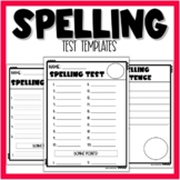 SPELLING TEST TEMPLATE - 8, 10, 12, 16, 20, 25 + 30 WORDS 