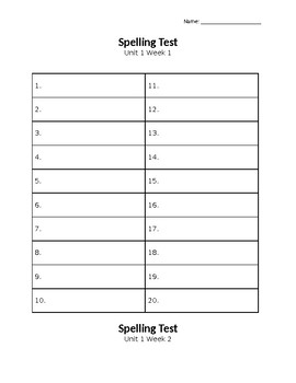Preview of SPELLING TEST Templates! (MATCHES TO WONDERS!!!!)