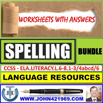 Preview of SPELLINGS - WORKSHEETS WITH ANSWERS - BUNDLE