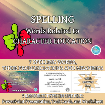 Preview of SPELLING Words Related to CHARACTER EDUCATION