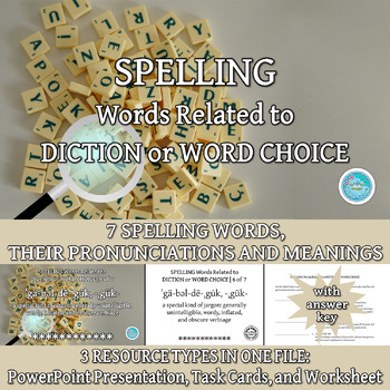 Preview of SPELLING Words Related to DICTION or WORD CHOICE