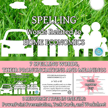 Preview of SPELLING Words Related to FAMILY EDUCATION and HOME ECONOMICS