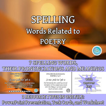 Preview of SPELLING Words Related to POETRY