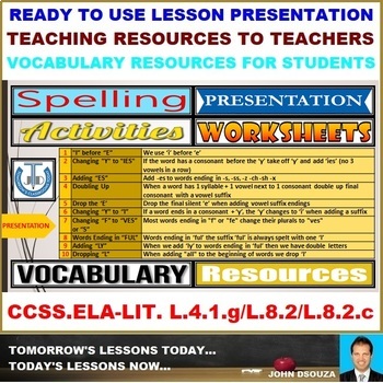 Preview of SPELLINGS: READY TO USE LESSON PRESENTATION