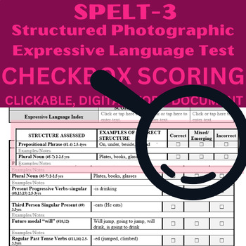 Preview of SPELT-3 Structured Photographic Expressive Test-3 Clickable Scoring Template