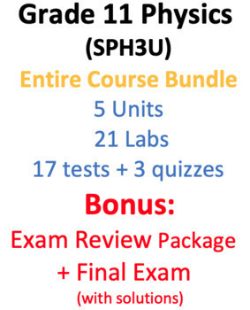 Preview of SPH3U Grade 11 Physics University prep - Entire Course Bundle (5 Units)