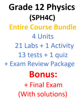 Preview of SPH4C Grade 12 Physics College Preparation- Entire Course Bundle (4 Units).