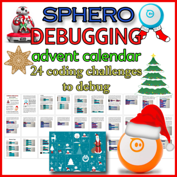 Preview of SPHERO® DEBUGGING advent calendar 24 coding challenges programs to debug