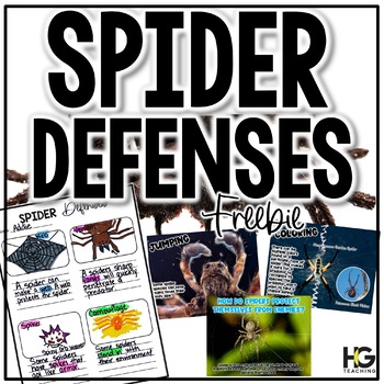Preview of SPIDER DEFENSES  | Halloween Activity and Reading Comprehension FREEBIE