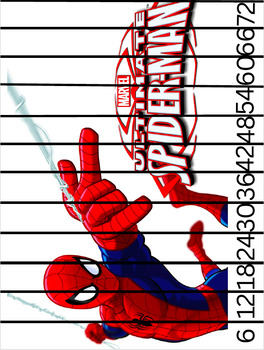 Preview of SPIDER-MAN 1x to 12x Tables BUNDLE -ACTIVITY ,Cut, laminate &ORDER NUMBERS x144