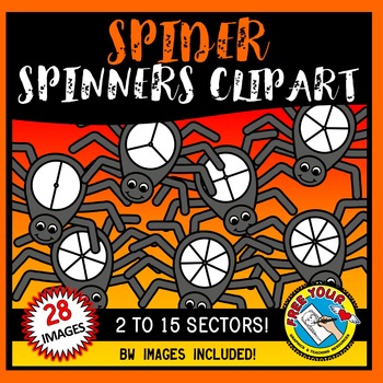 Preview of SPIDER SPINNERS CLIPART FOR HALLOWEEN ACTIVITIES OCTOBER UNIT CENTERS FRACTIONS