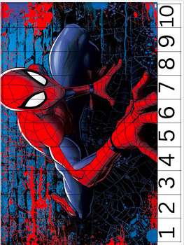Preview of SPIDERMAN COUNTING 1 to 10 - MATH/MATHS, Cut, laminate & ORDER THESE NUMBERS x30