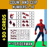 SPIDERMAN Numbers COUNT AND CLIP GAME 1 - 10