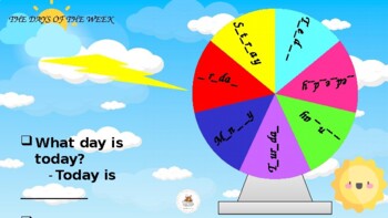 Preview of SPIN WHEEL: DAYS OF WEEK (ONLINE TEACHING / DISTANCE LEARNING)