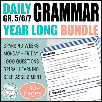 Preview of SPIRAL DAILY GRAMMAR - All Year Round - Grades 5-7