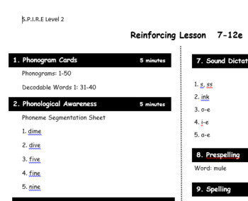 Preview of SPIRE Level 2 3rd Edition Lesson Plans ALL Introductory and Reinforcing lessons