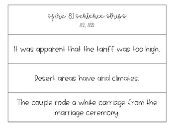 Preview of SPIRE level 8 sentence strips