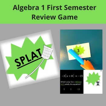 Preview of Algebra 1 PowerPoint Game (SPLAT) - First Semester Review