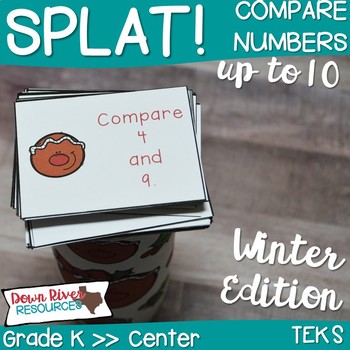 Preview of SPLAT! Comparing Numbers to 10 Math Center- Comparative Language- Gingerbread