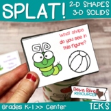 SPLAT! Kindergarten 2-D Shapes and 3-D Solids Math Center {TEKS}