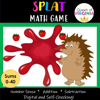 Preview of SPLAT! Self-Checking Digital Math Game  Number Sense Addition Subtraction