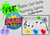 SPLAT! Treble Clef Note Naming Boom Cards (4 Letter Words 