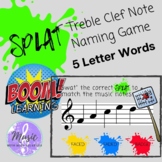 SPLAT! Treble Clef Note Naming Boom Cards (5 Letter Words 