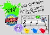 SPLAT! Treble Clef Note Naming Game (2 & 3 Letter Words Ed