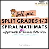 SPLIT GRADES 1/2 Ontario Math | Spiral Math Mats | Full Ye