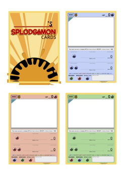 Preview of SPLODGéMON - A Pokemon Style Card Game for School! Create your own cards!
