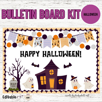 SPOOKIN WITH HUNTED HOUSE - Haunted House Halloween Bulletin Board