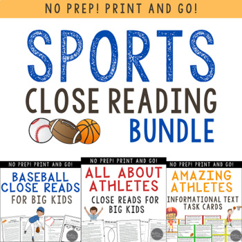 Preview of SPORTS Bundle: Informational Text Close Reading Passages for BIG KIDS