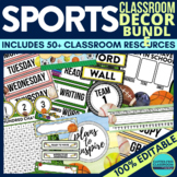 SPORTS Classroom Decor Bundle TEAM Totally Teamwork Classroom Theme Editable