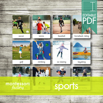 Preview of SPORTS • Montessori Cards • Flash Cards • Three Part Cards
